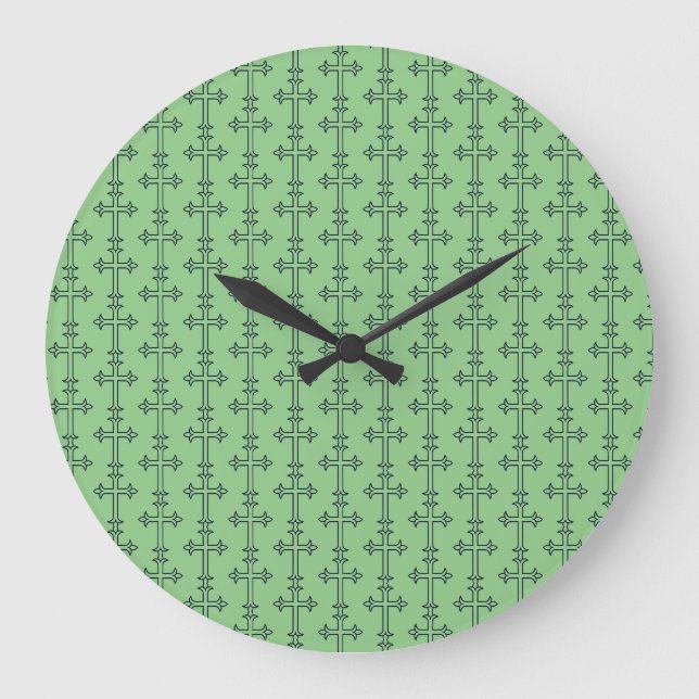 Klassiskt kristet kors minimalistisk finkonst stor klocka (Framsida)