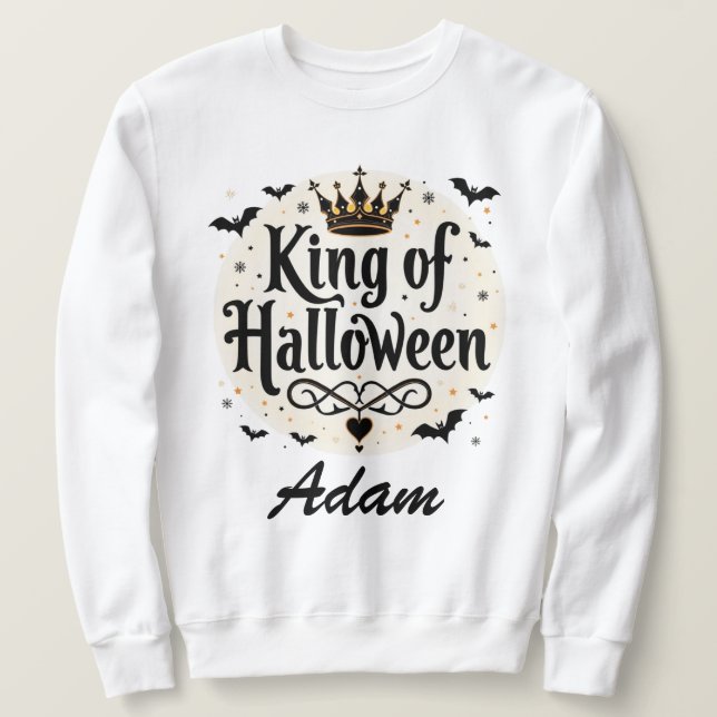 Klassiskt Kung i Halloween-anpassad namnöverföring Lång Ärmad Tröja (Design framsida)