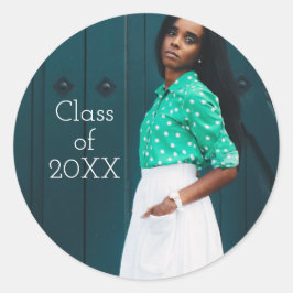 Klassiskt kuvert Student förseglat | Klass 20XX Runt Klistermärke