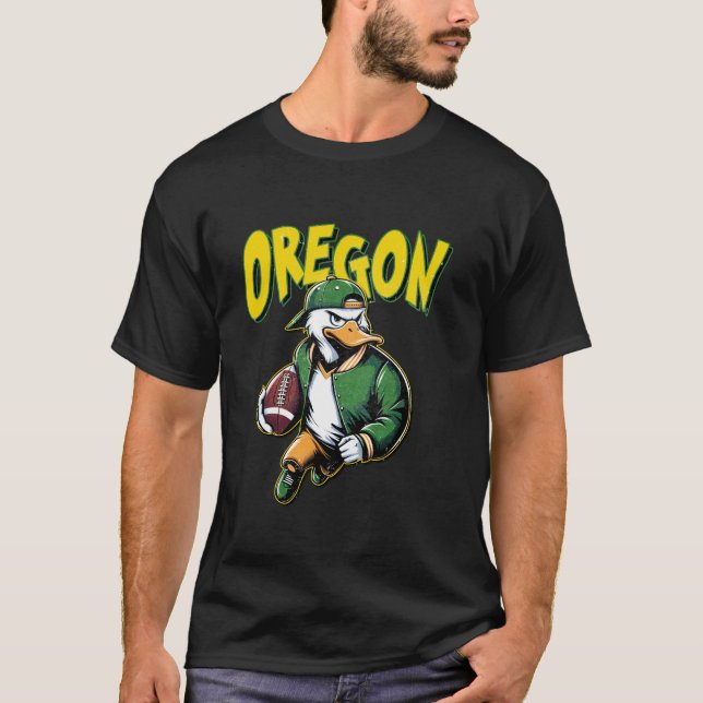 Klassiskt läge i Oregons Football Spirit Evergreen T Shirt (Framsida)
