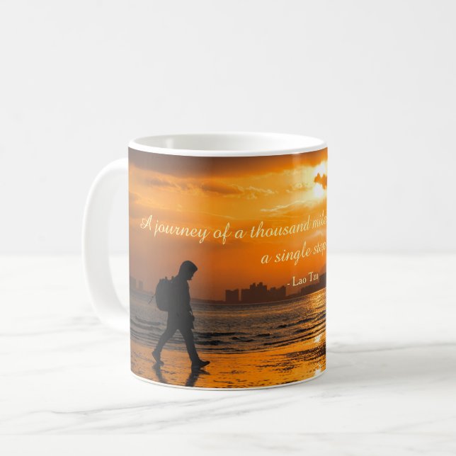 Klassiskt Lao Tzu-resecitat Kaffemugg (Framsida vänster)