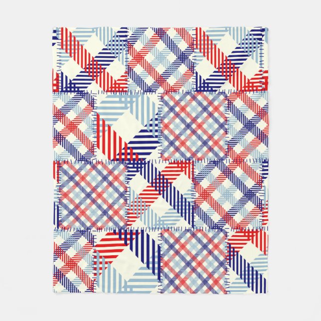 Klassiskt lapptäcke: Fack Mönster Fleecefilt (Framsidan)