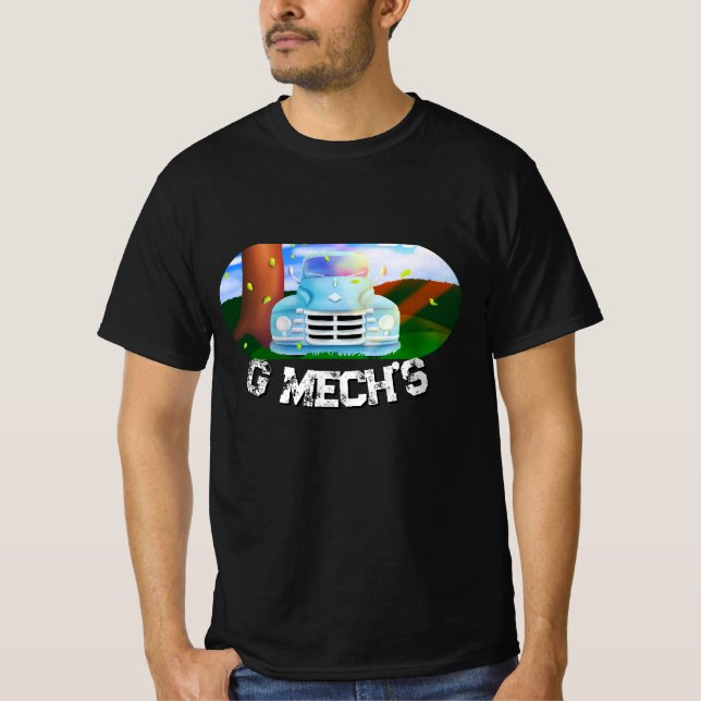 Klassiskt Lastbil med GMech T-Shirt-scenery T Shirt (Framsida)