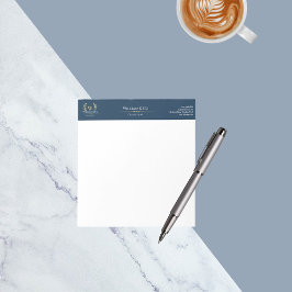Klassiskt Laurel Wandenavy Blue Guld Monogram Anteckningsblock