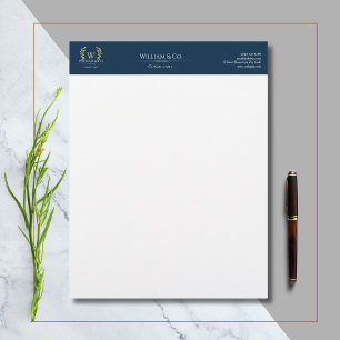 Klassiskt Laurel Wandenavy Blue Guld Monogram Brevhuvud