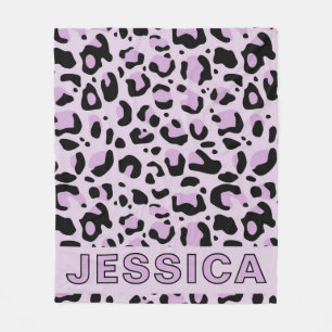 Klassiskt lavendel rosa leopardtryck fleecefilt