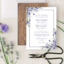 Klassiskt Lavender Eucalyptus Wood Script Bröllop