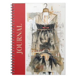 Klassiskt LBD Little Black Dress Sketchbook Diary Anteckningsbok