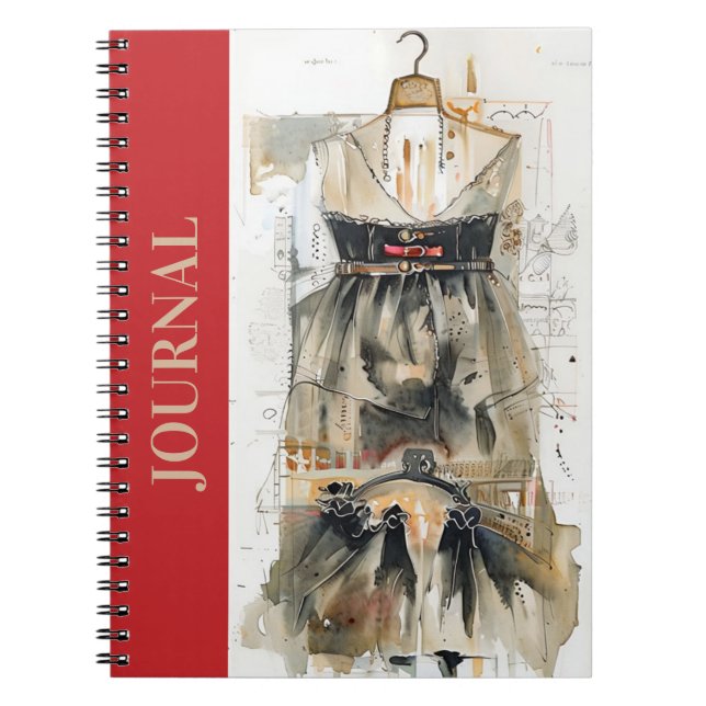 Klassiskt LBD Little Black Dress Sketchbook Diary Anteckningsbok (Framsidan)