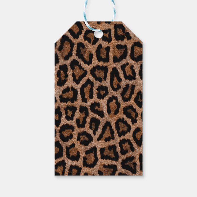 Klassiskt leopard Mönster Animal Print Presentetikett (Framsidan)