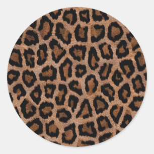 Klassiskt leopard Mönster Animal Print Runt Klistermärke