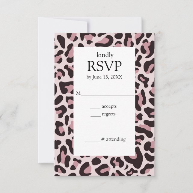Klassiskt Leopard Print RoseGold-OSA kort (Framsida)