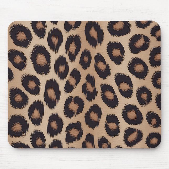 Klassiskt leoparddjurtryck brunt gepard musmatta (Framsidan)
