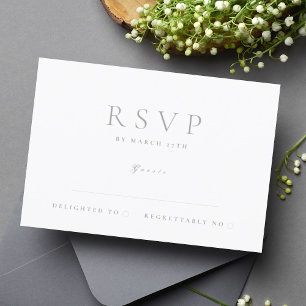 Klassiskt Light Grått Elegant Modern Stil Bröllop OSA Kort