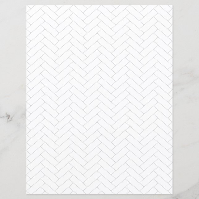 Klassiskt Light White Grått Herringbone Mönster (Framsida)