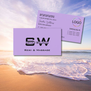 Klassiskt Lilac med Monogram och Logotyp Light Lil Visitkort