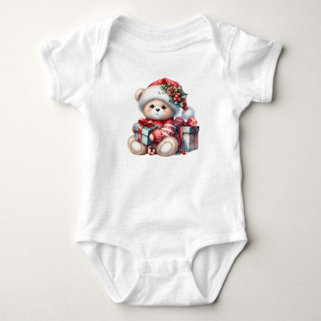 Klassiskt lilla julbjörn t shirt (Framsida)