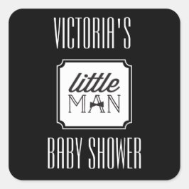 Klassiskt Little Man Bow Tie Par Boy Shower Fyrkantigt Klistermärke
