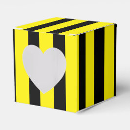 Klassiskt ljust gult och svart randigt hjärta presentaskar
