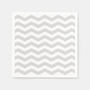 Klassiskt lt Grått White Thin Chevron Zig-Zag Möns Pappersservett