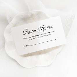 Klassiskt Luxe Simple Black and White Diaper Raffl Tilläggskort