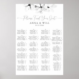 Klassiskt Magnolia Black White Alfabetical-säte Poster