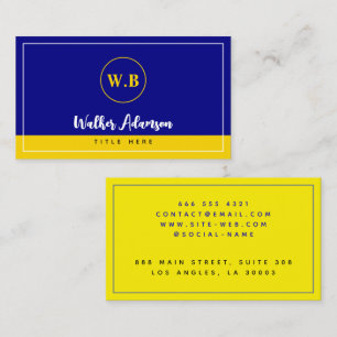 Klassiskt marint Blue & Guld Monogram