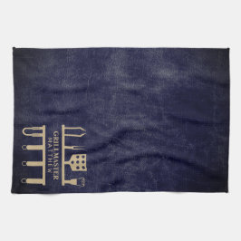 Klassiskt marint marint läder BBQ verktyg namn Kökshandduk