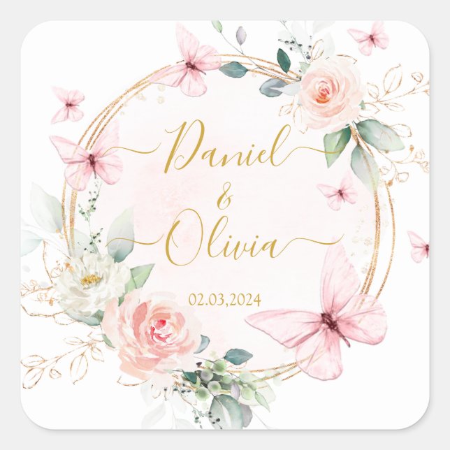 Klassiskt märke för fjärilar Bröllop (Framsida)