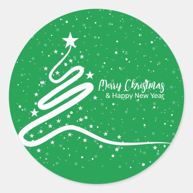 Klassiskt märke för julgran och snöfall (Framsida)