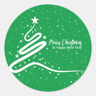 Klassiskt märke för julgran och snöfall