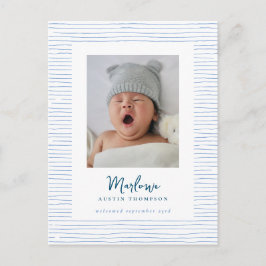 Klassiskt meddelande om blåstrimlad fågel vykort