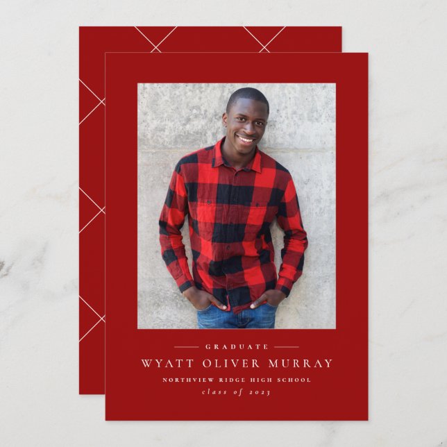 Klassiskt meddelande om en fotoröd studenten (Fram/baksida)