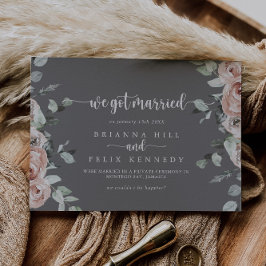 Klassiskt meddelande om Grått Elopement Rosa ros