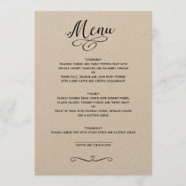 KLASSISKT MENYKORT BRÖLLOP MENY