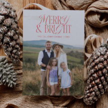 Klassiskt merry & Bright Photo Helgdag Card
