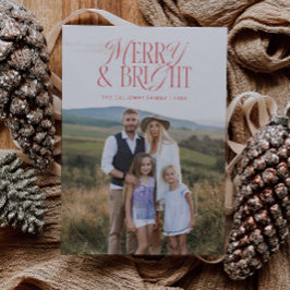 Klassiskt merry & Bright Photo Helgdag Card Julkort