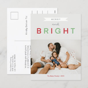 Klassiskt merry och Bright Photo Helg Vykort