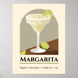 Klassiskt mexikanskt Margarita-recept med saltkant Poster