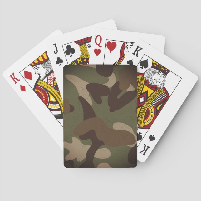 Klassiskt militärt kamouflage-mönster casinokort (Baksidan)