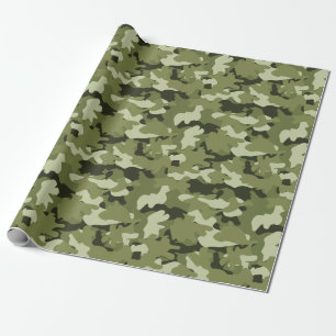 Klassiskt militärt kamouflage mönster inslagspappe presentpapper