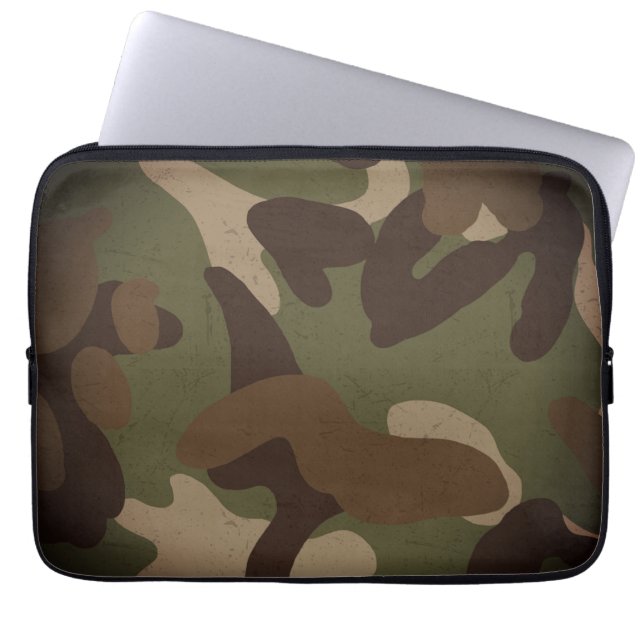 Klassiskt militärt kamouflage-mönster laptop fodral (Framsidan)