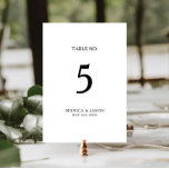 Klassiskt minimalistiskt Bordsnummer<br><div class="desc">Detta klassiska minimalistiska bordsnummer är underbart för ett enkelt land och elegant bröllop. Den svarta och vita vintagens typografi ge är en klassens formell beröring. Behålla den som den är eller välj att anpassa den med teckningar eller bilder som du väljer.</div>
