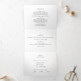 Klassiskt minimalistiskt Bröllop alla i ett trefal