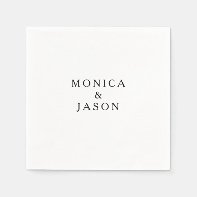 Klassiskt minimalistiskt Bröllop Napkins Pappersservett (Framsidan)