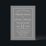 Klassiskt minimalistiskt Grått Bröllop Inbjudningar<br><div class="desc">Klassisk minimalistisk bröllopsinbjudan</div>