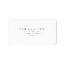 Klassiskt minimalistiskt Guld Bröllop OSA Adress Adressetikett