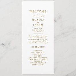 Klassiskt minimalistiskt Guld-Bröllopsprogram Program