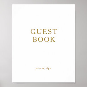 Klassiskt minimalistiskt Guld Guest Bok-tecken Poster
