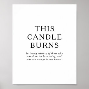 Klassiskt minimalistiskt Ljuset Brinner Bröllopssk Poster